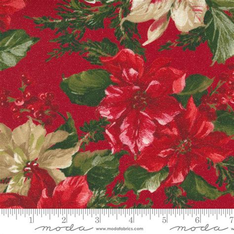 hancock fabrics red and white pointsettias with gold metallic|Metallic Poinsettia Fabric .